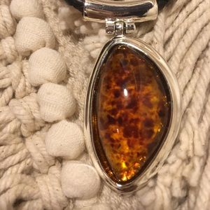 Stunning Resin pendant on leather necklace